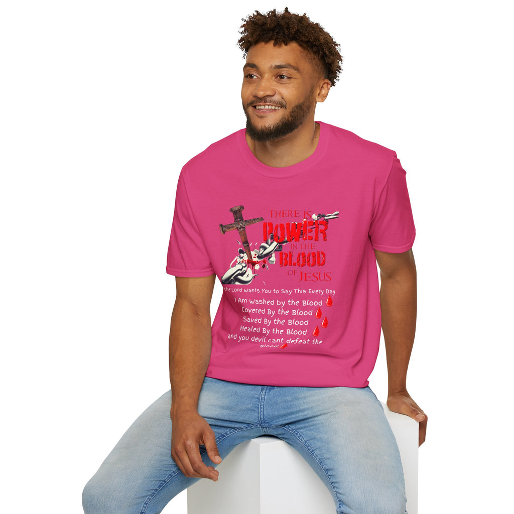 There's Power in the Blood of Jesus T-Shirt — Christian Cross Faith Shirt (Washed by the Blood)
