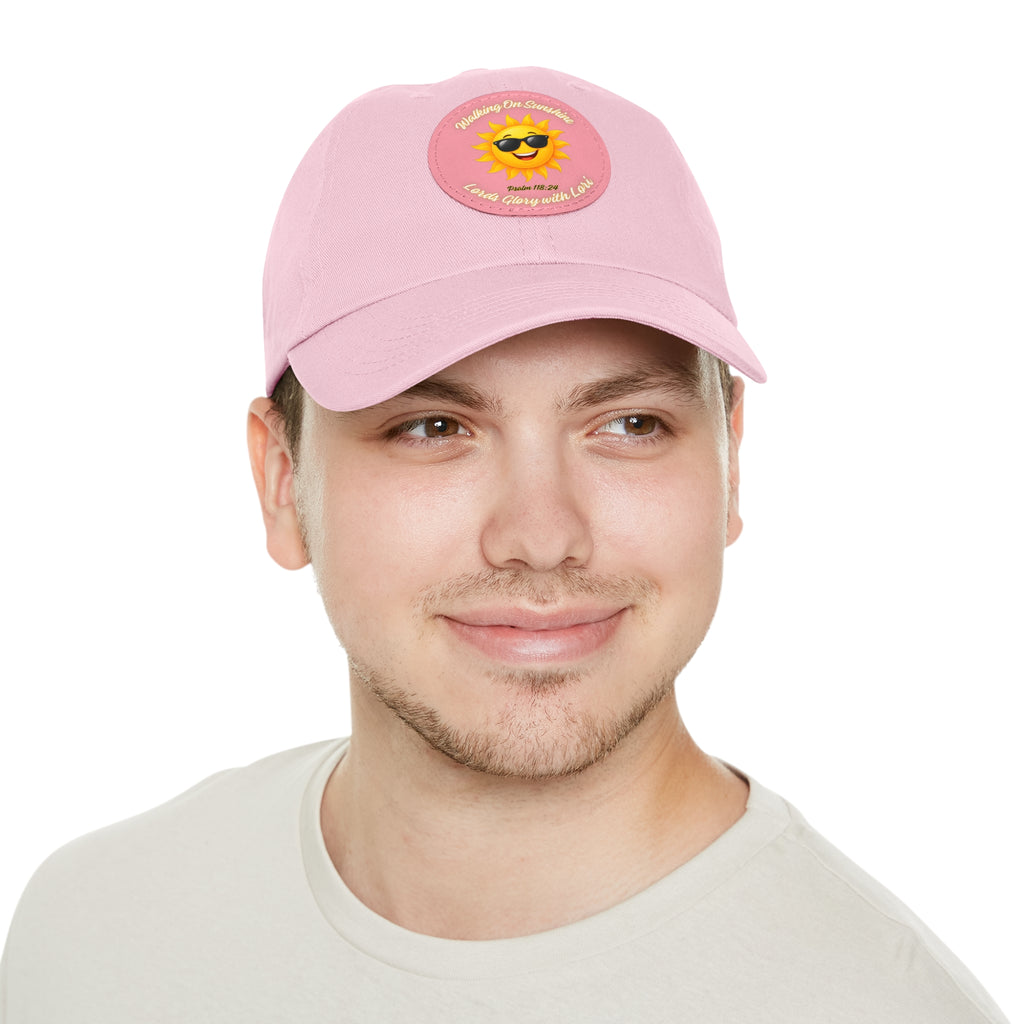 Sunshine Smiles Dad Hat — Round Leather Patch ‘Always Brighter’