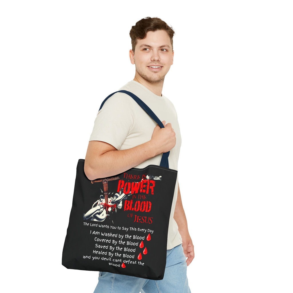 Tote — "The Power of the Blood of Jesus" Inspirational Christian Tote Bag