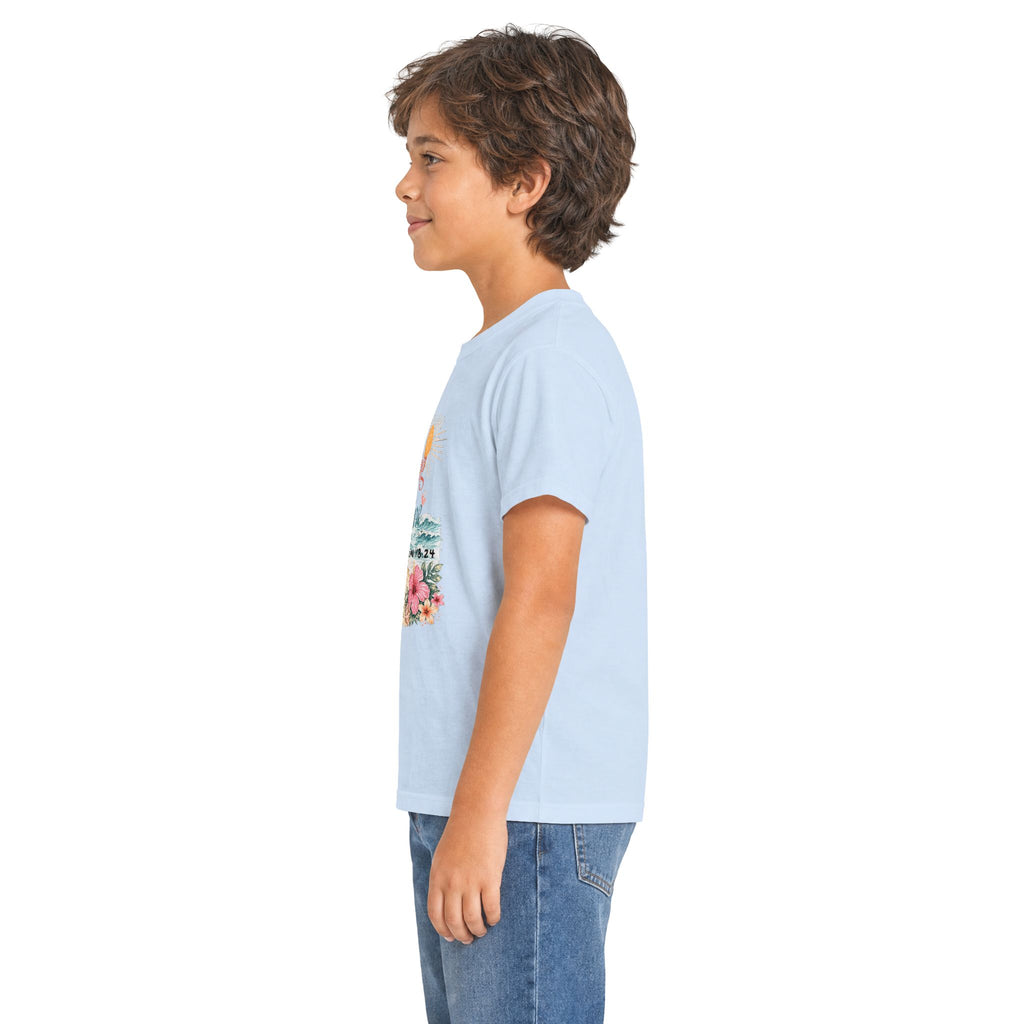 Kids Tee — "Walking in Sunshine" Floral Palm Beach Christian T‑Shirt (Psalm 118:24)
