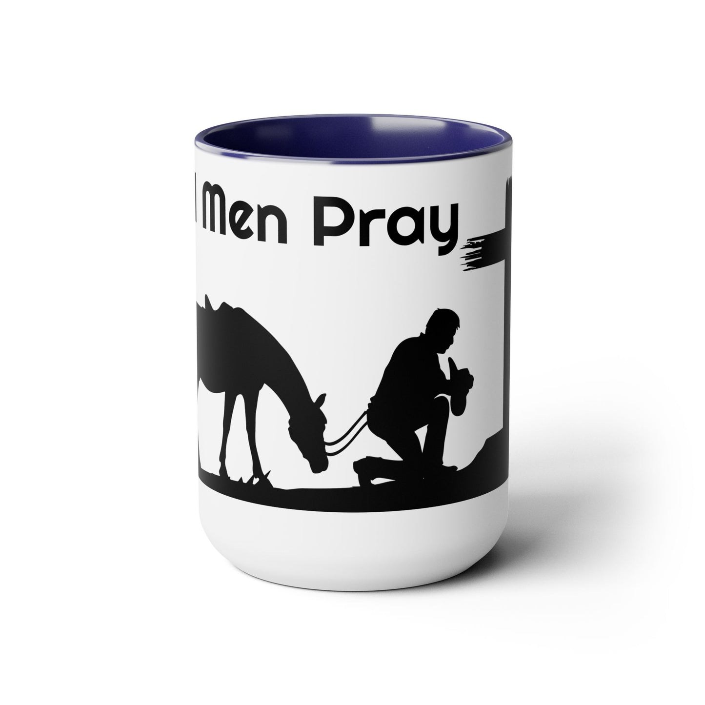 Real Men Pray! Two-Tone Coffee Mugs, 15oz