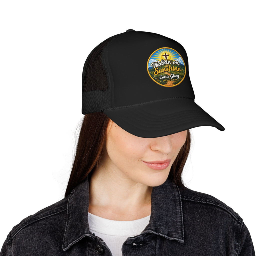 Walkin' on Sunshine Trucker Hat — 'Lord's Glory with Lori' Christian Mesh Cap