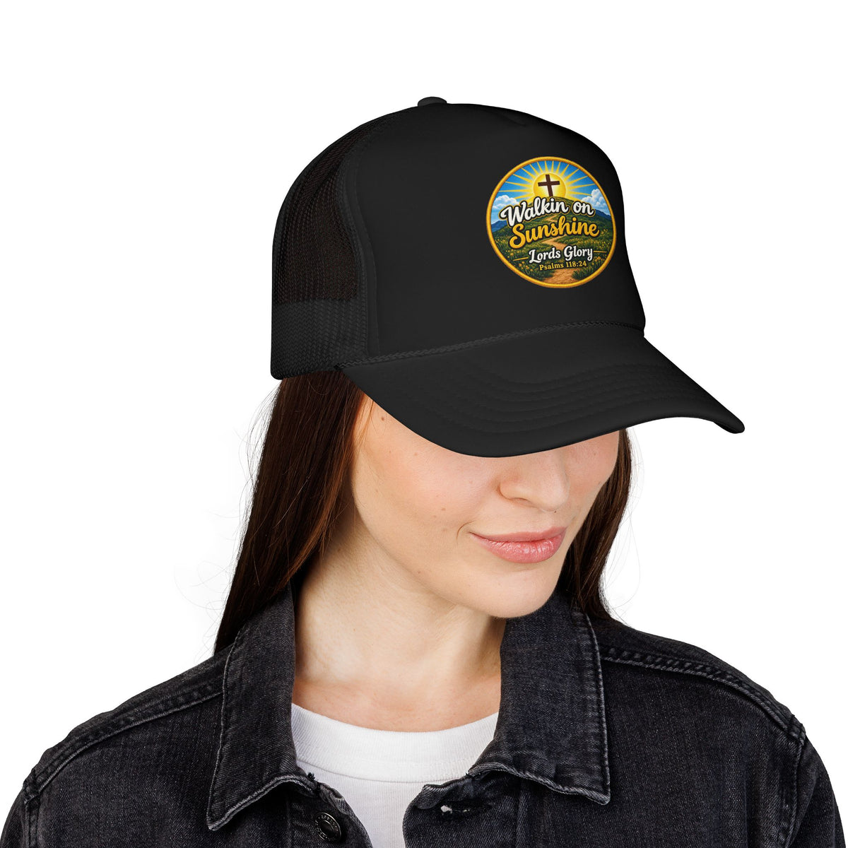 Walkin' on Sunshine Trucker Hat — 'Lord's Glory with Lori' Christian Mesh Cap