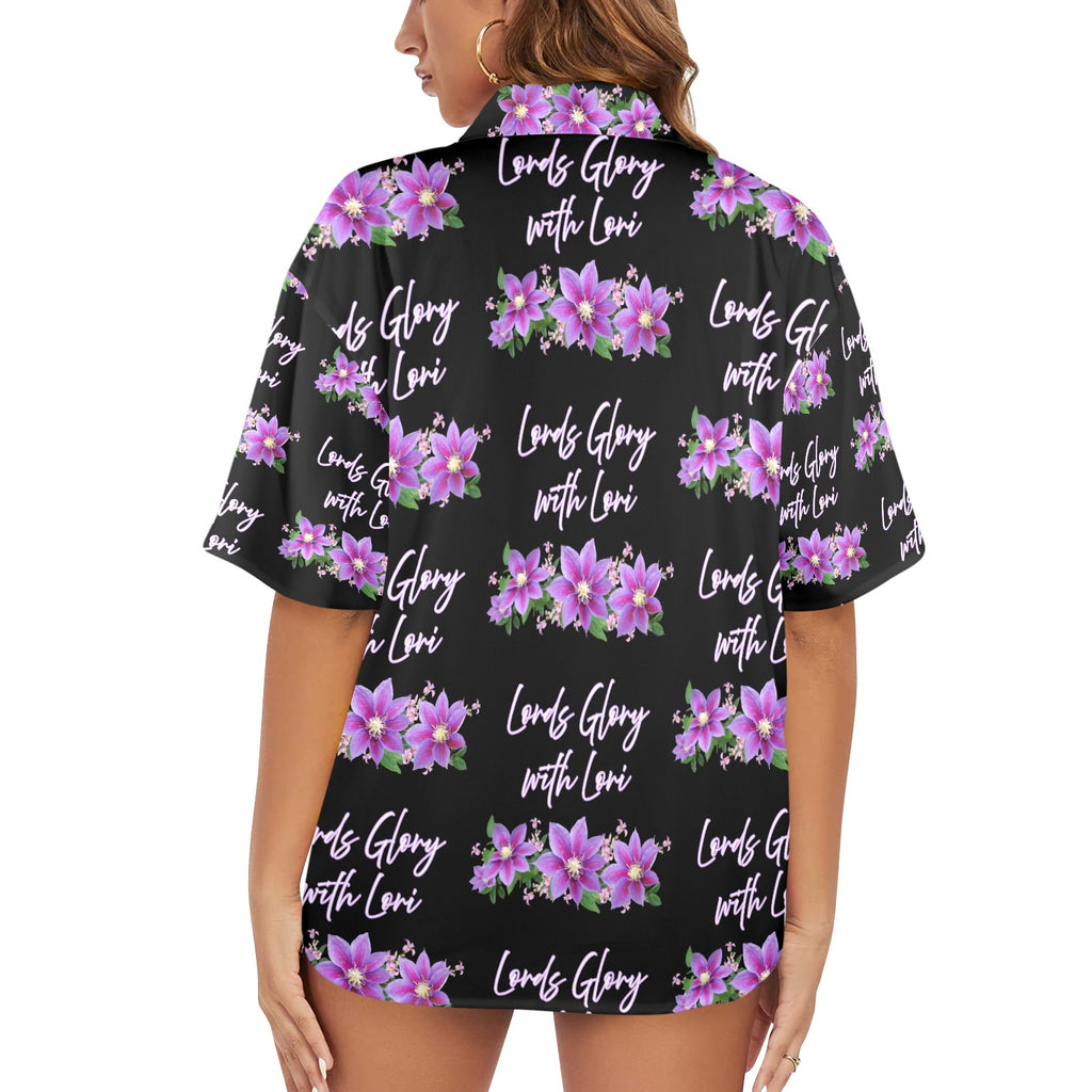 Lords Glory with Lori Women's All Over Print Hawaiian Shirt （Made in USA Ships to USA Only）
