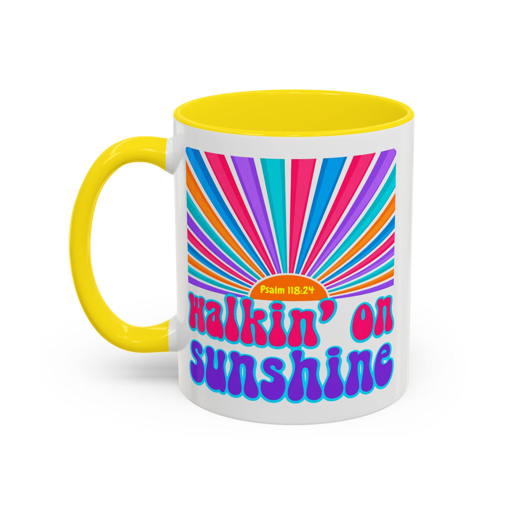 Coffee Mug — "Walkin' on Sunshine" Retro Psalm 118:24 Accent Mug