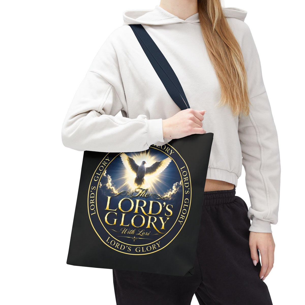 Tote Bag — "The Lord's Glory with Lori" Christian Dove Tote (Faith-Inspired Church Bag)