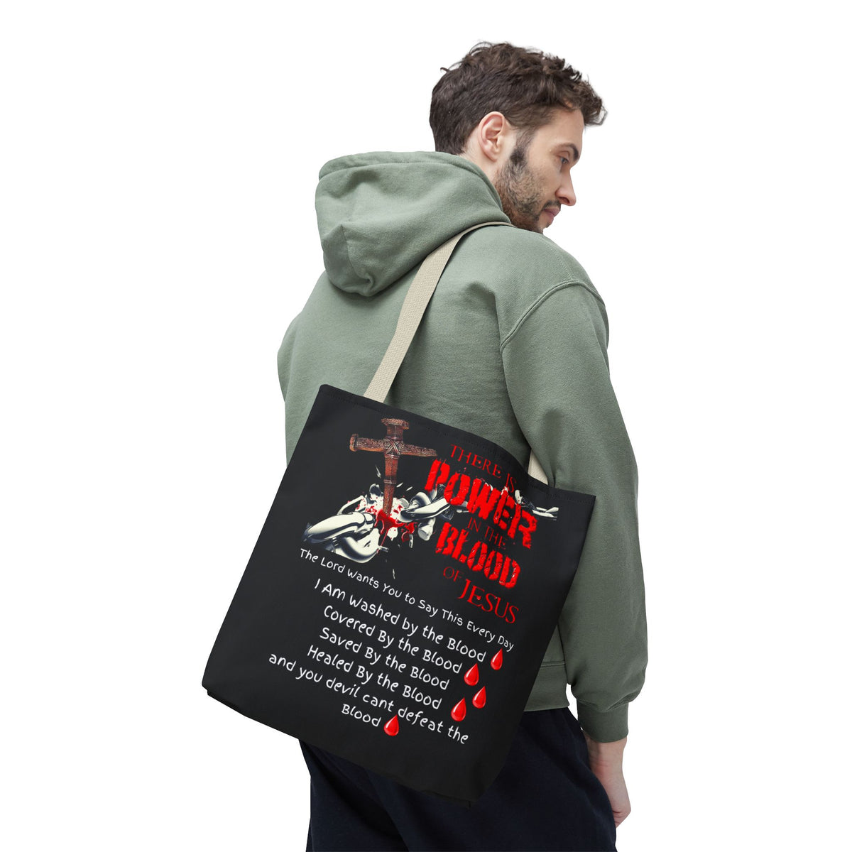 Tote — "The Power of the Blood of Jesus" Inspirational Christian Tote Bag