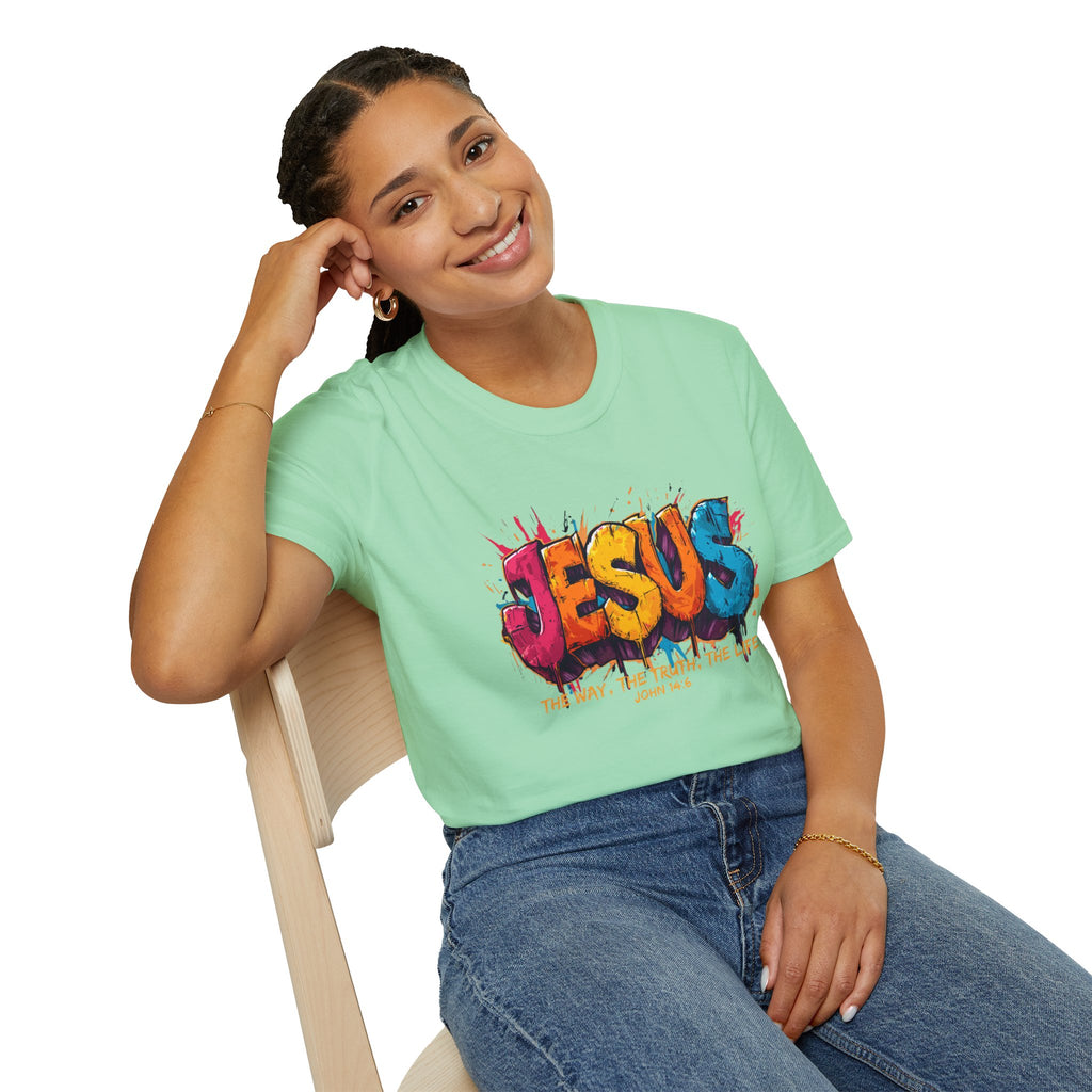 JESUS  Splash T-Shirt | Colorful Street Art Christian Tee