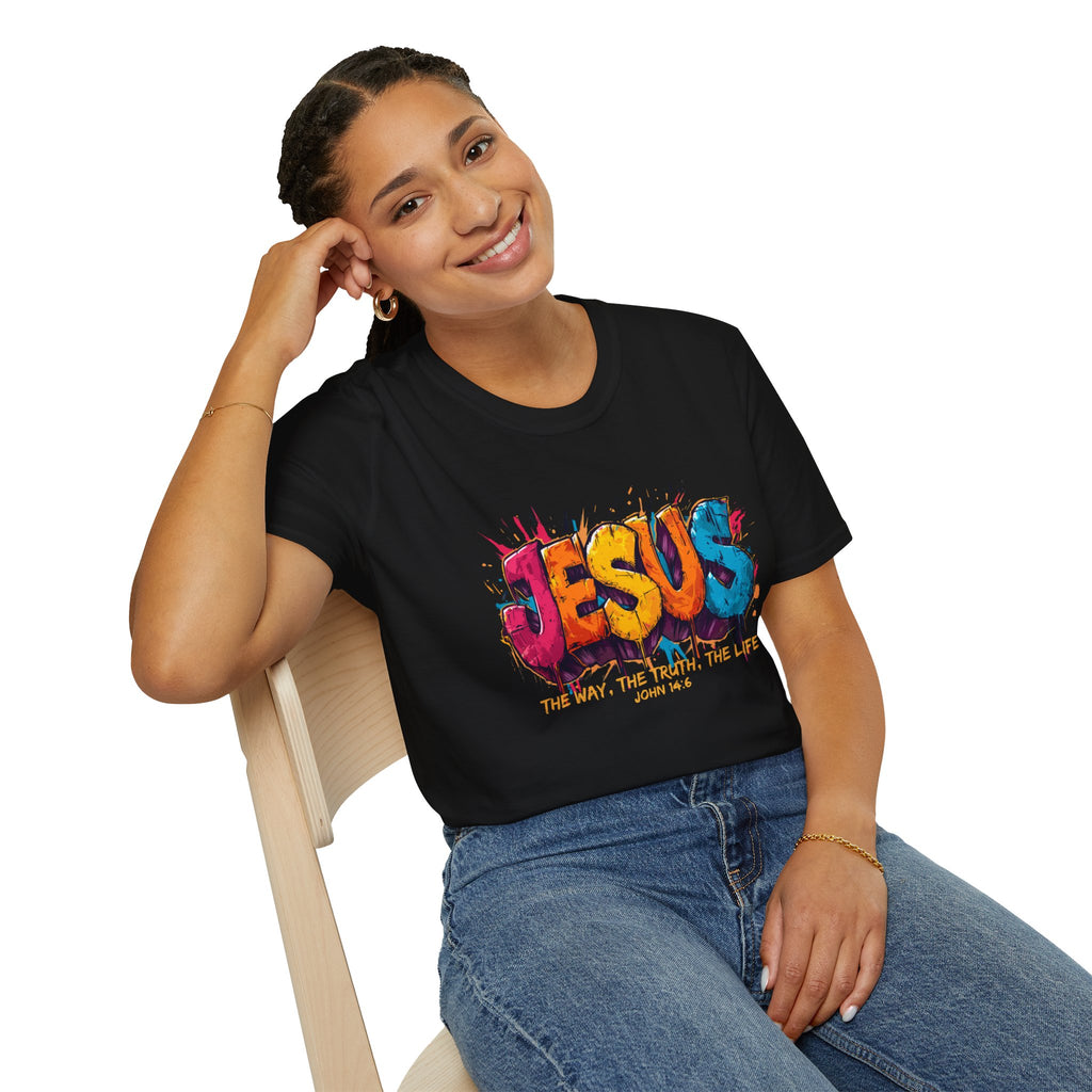 JESUS  Splash T-Shirt | Colorful Street Art Christian Tee