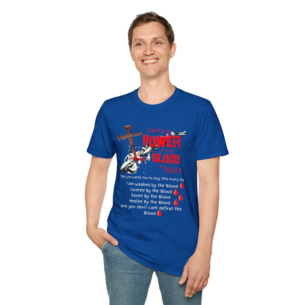 There's Power in the Blood of Jesus T-Shirt — Christian Cross Faith Shirt (Washed by the Blood)
