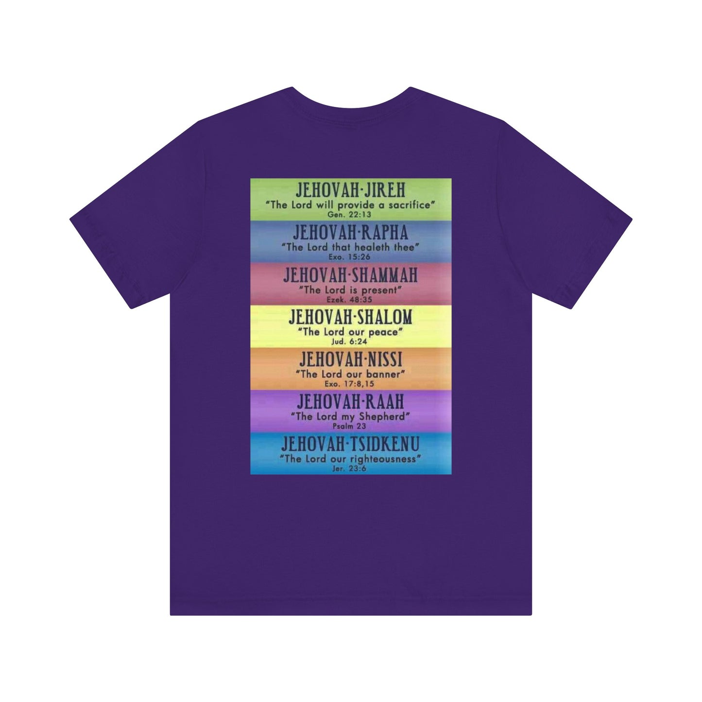 JEHOVAH's  names - Many Colors Unisex Jersey Short Sleeve Tee