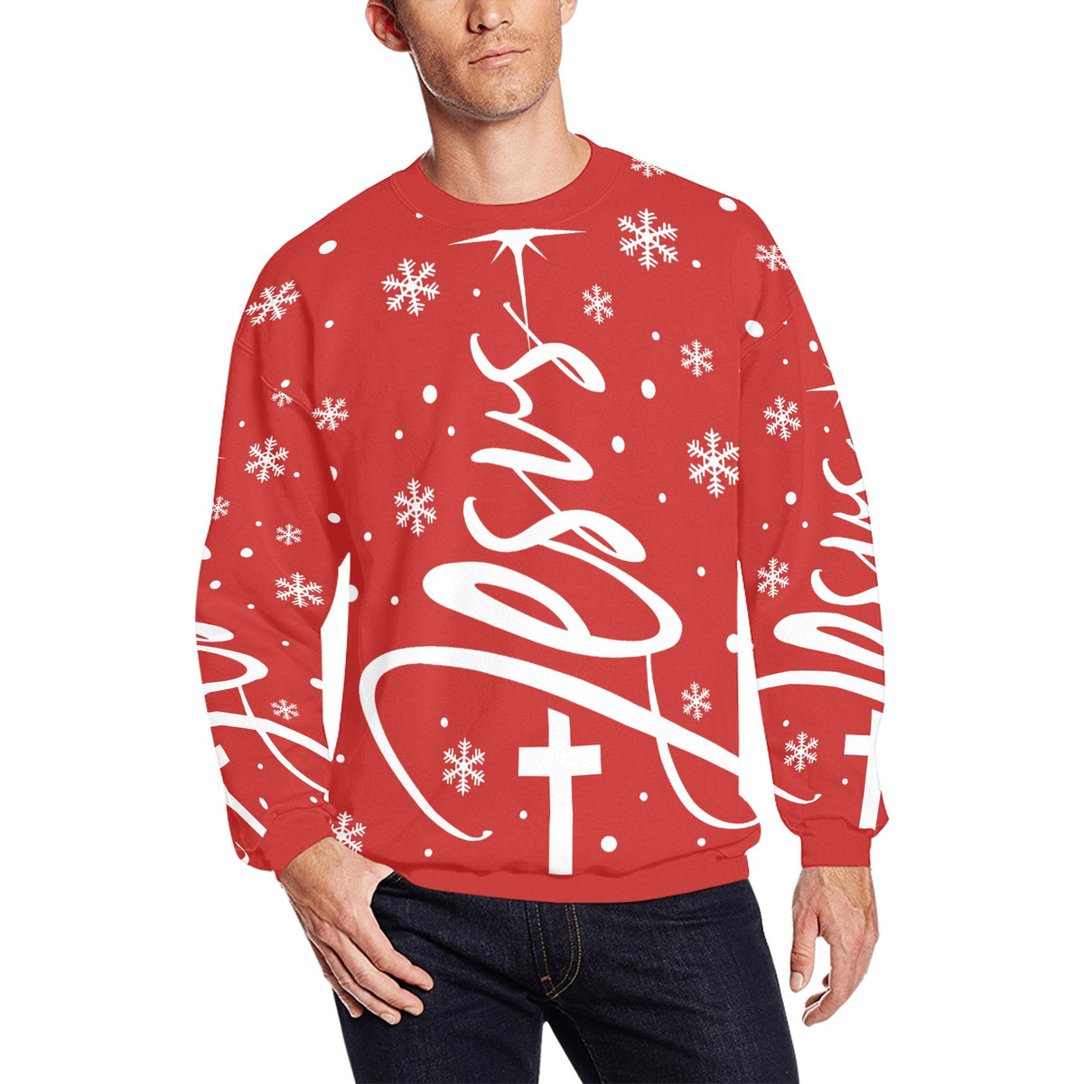 Christmas Jesus Men's crew neck sweatshirt Made in USA