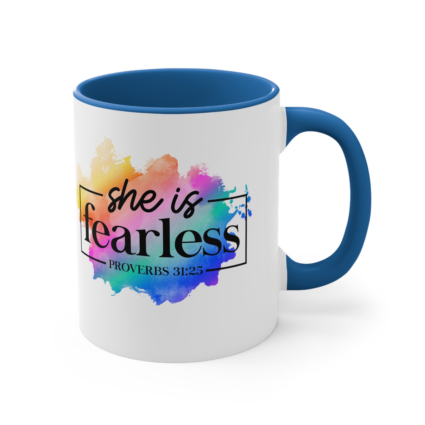 SHE IS FEARLESS - 5 Colors Accent Coffee Mug, 11oz