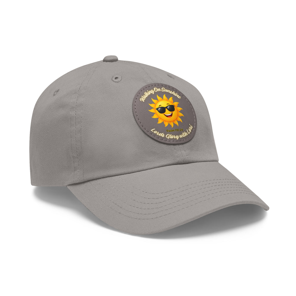 Sunshine Smiles Dad Hat — Round Leather Patch ‘Always Brighter’