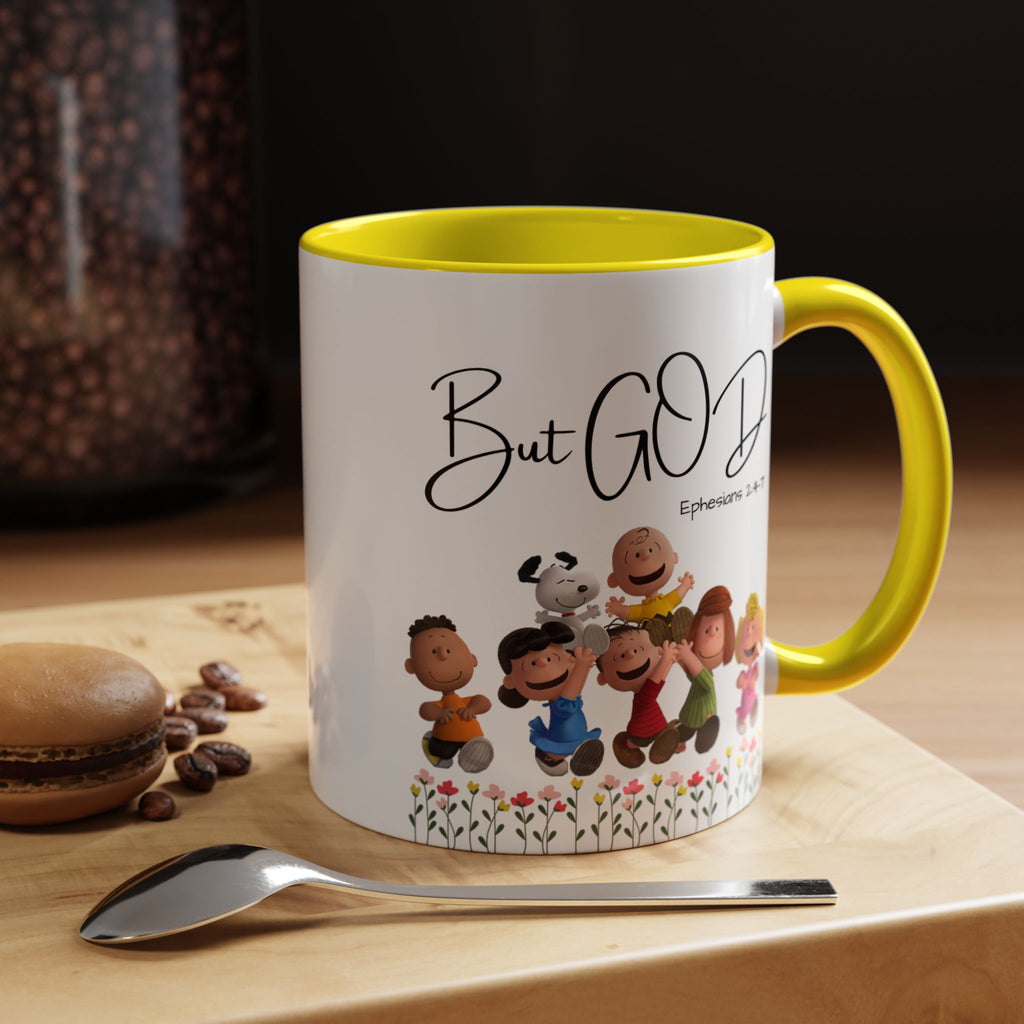 But God Scripture Coffee Mug — Genesis 50:20 Inspirational Heart Accent Mug (11/15oz)