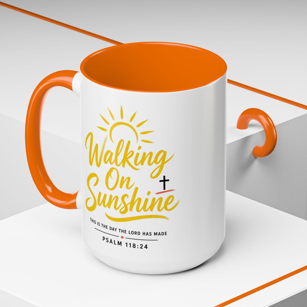 Walking on Sunshine Psalms 118:24  Accent Coffee Mug (11, 15oz)