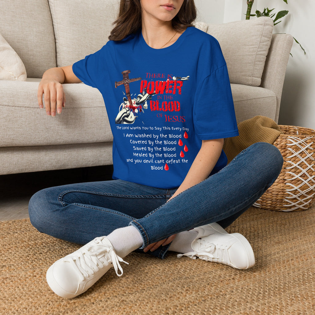 There's Power in the Blood of Jesus T-Shirt — Christian Cross Faith Shirt (Washed by the Blood)