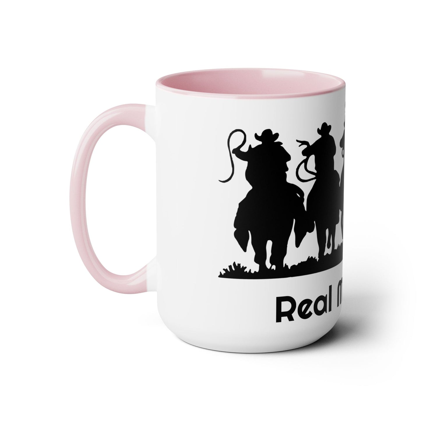 Real Men Pray - Two-Tone Coffee Mugs, Cowboys 15oz