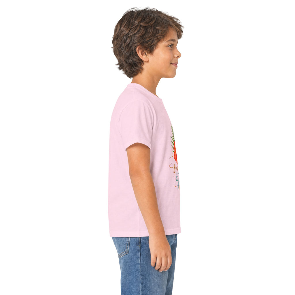 Kids Tee — Sunshine & Jesus Floral Cross Christian Graphic