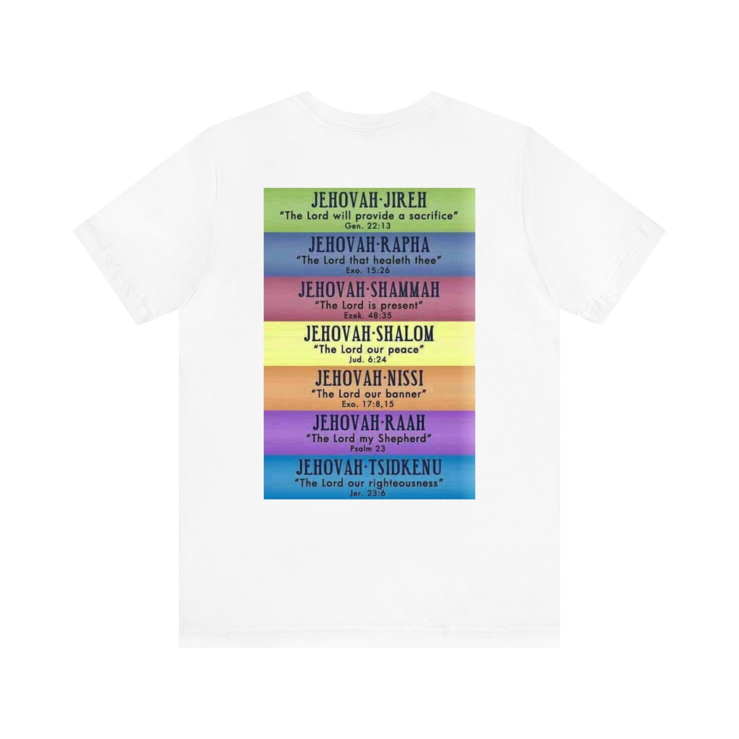 JEHOVAH's  names - Many Colors Unisex Jersey Short Sleeve Tee