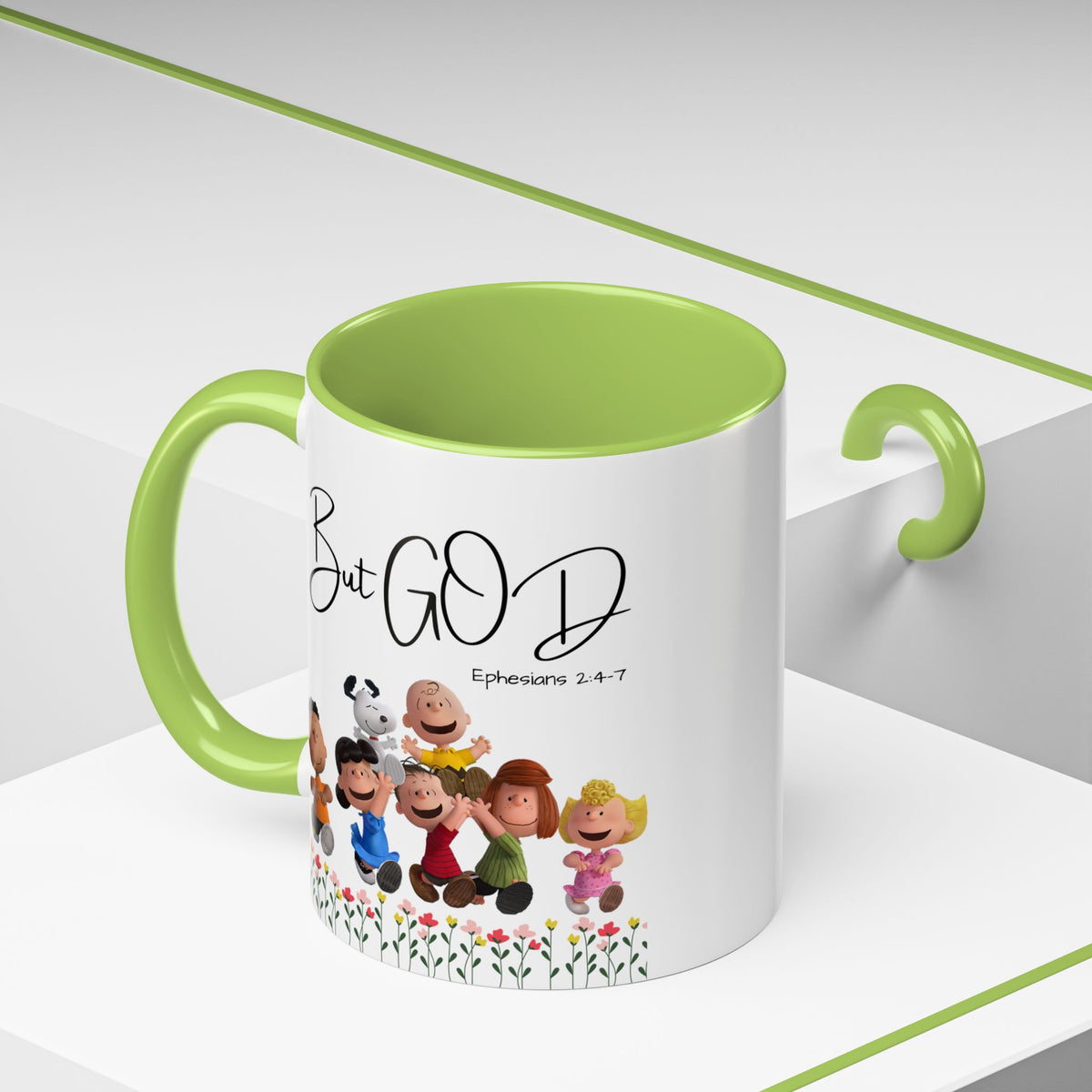 But God Scripture Coffee Mug — Genesis 50:20 Inspirational Heart Accent Mug (11/15oz)