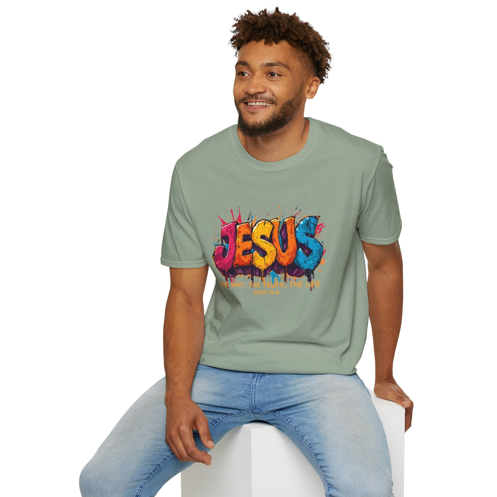 JESUS  Splash T-Shirt | Colorful Street Art Christian Tee