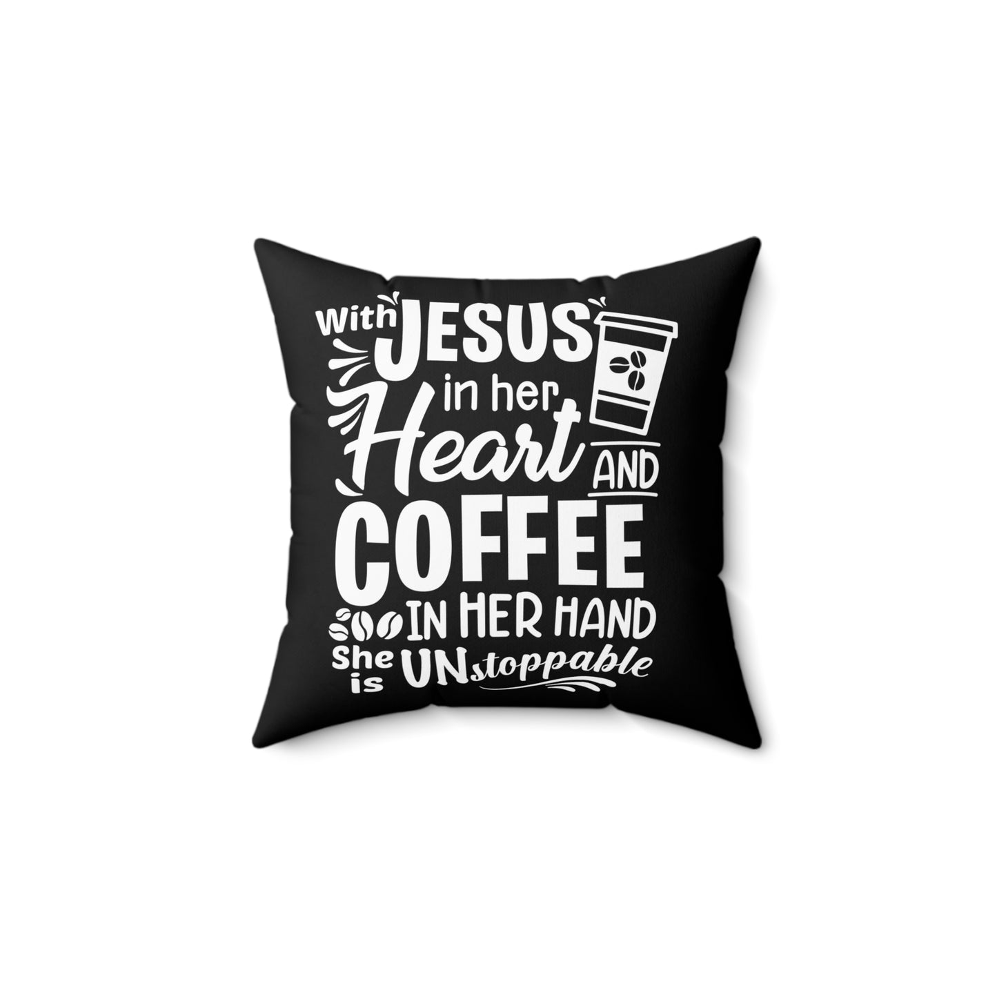 JESUS and Coffee - Spun Polyester Square Pillow