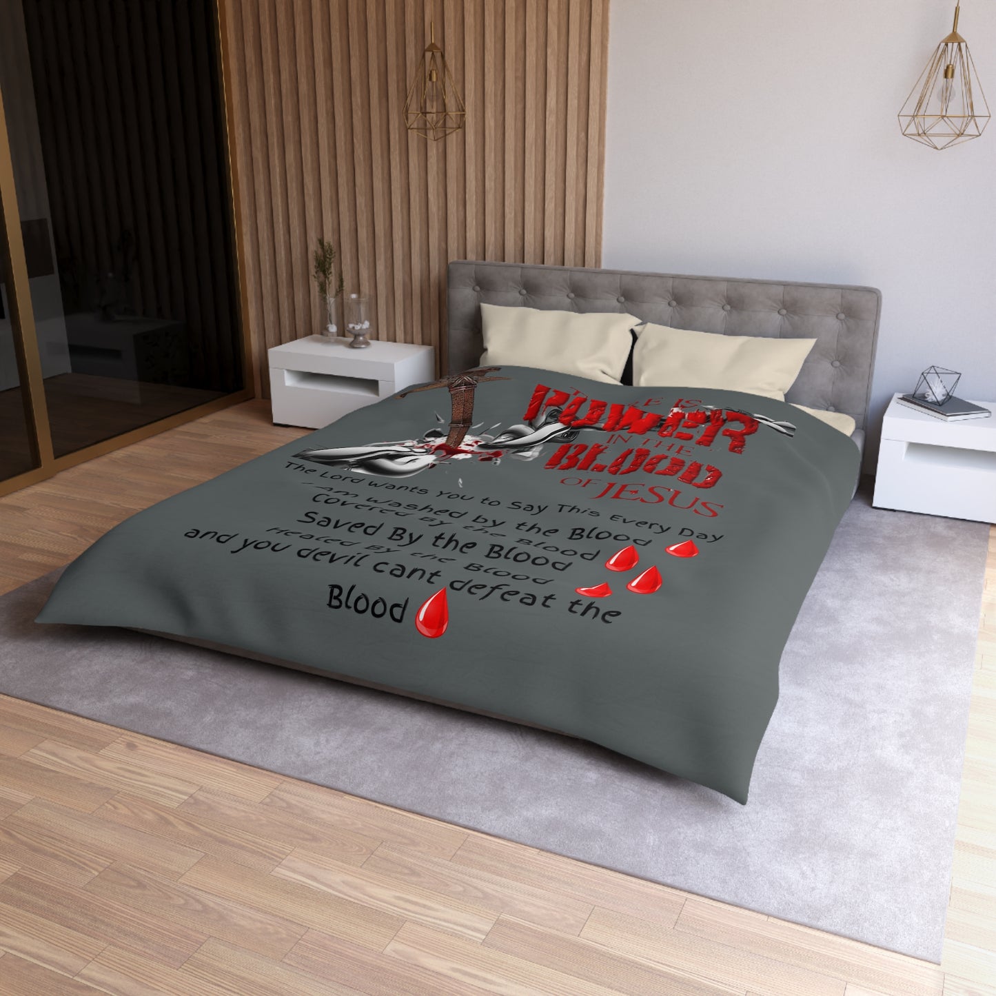 The Power of the Blood of Jesus - Microfiber Duvet Cover