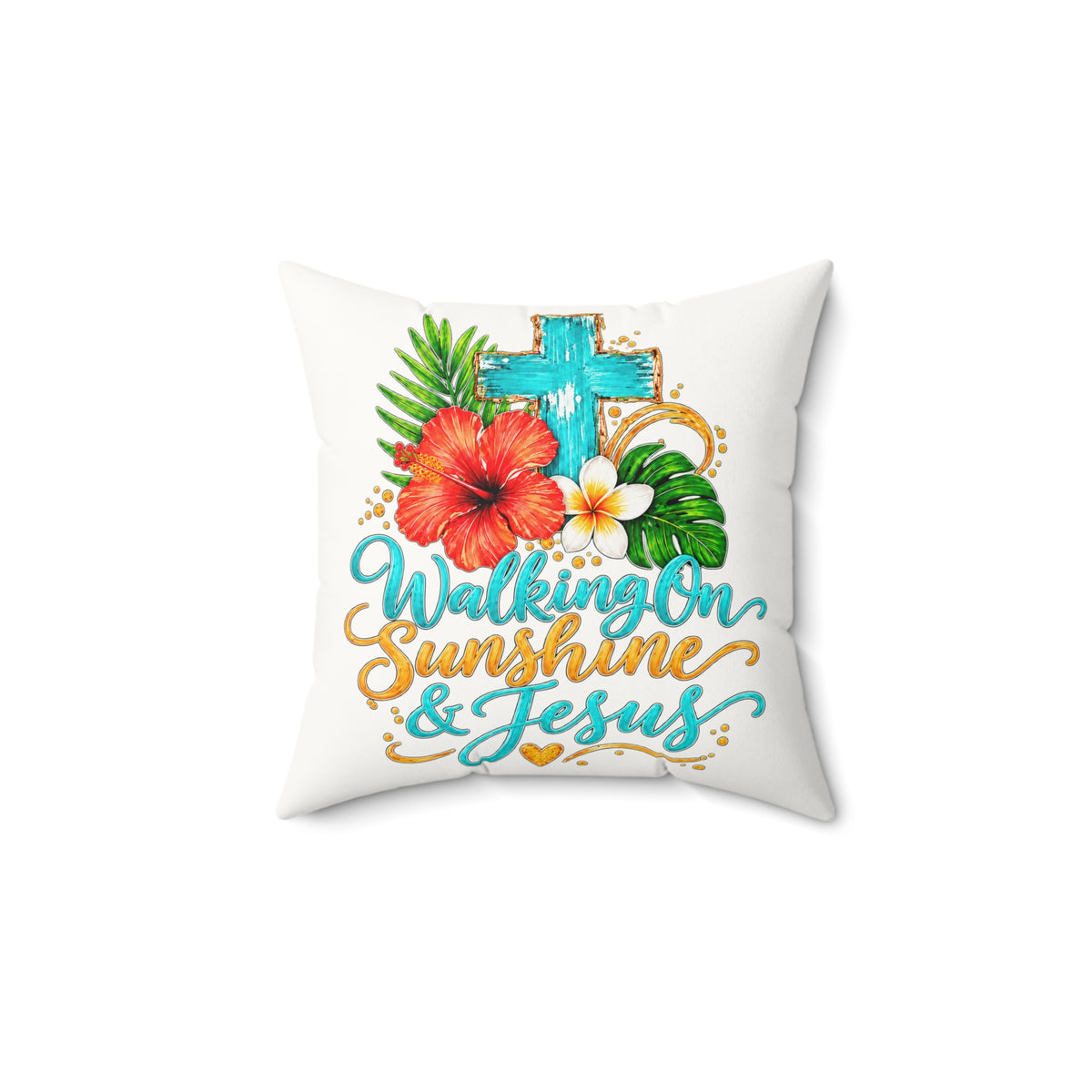 Walking on Sunshine Faux Suede Square Pillow