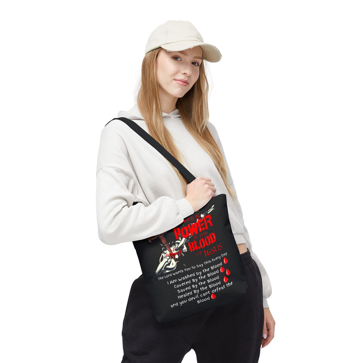 Tote — "The Power of the Blood of Jesus" Inspirational Christian Tote Bag