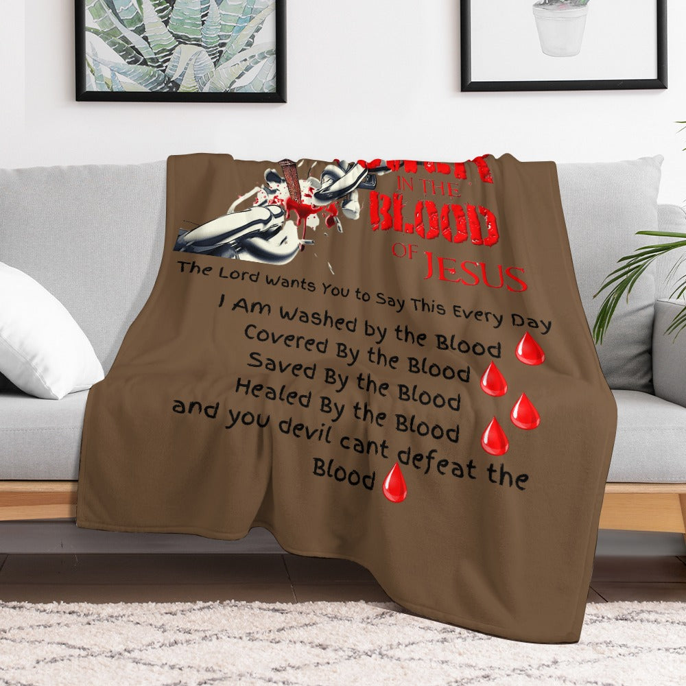 There's Power in the Blood of Jesus Custom super soft blanket Made in USA
