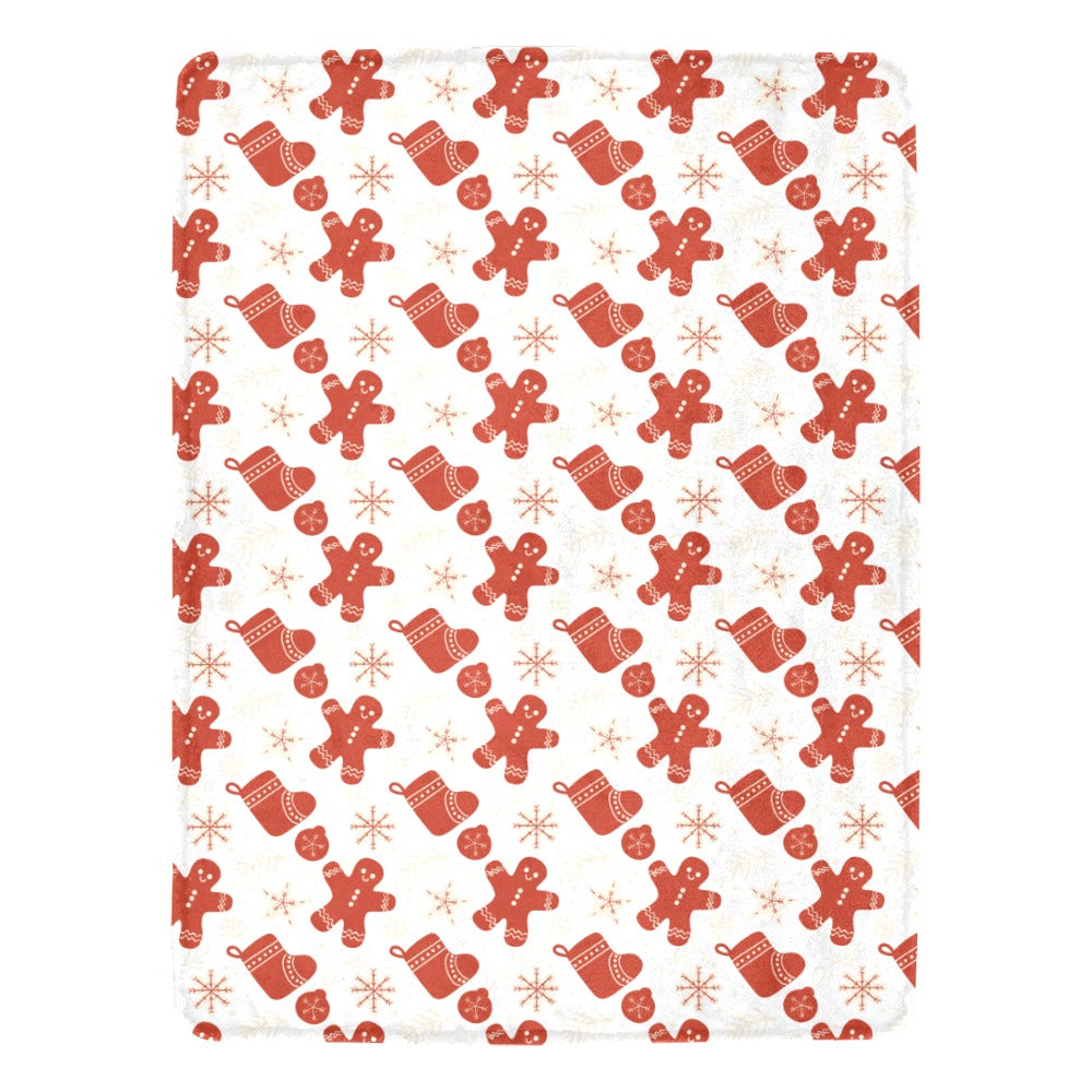 Ginger Bread Man Christmas Ultra-Soft Micro Fleece Blanket 60" X 80" (Made In USA)
