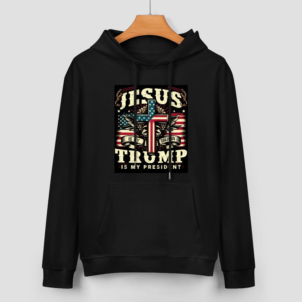 Jesus is My Savior Trump is my Preident New Pure cotton hooded sweater  Multiple colors available