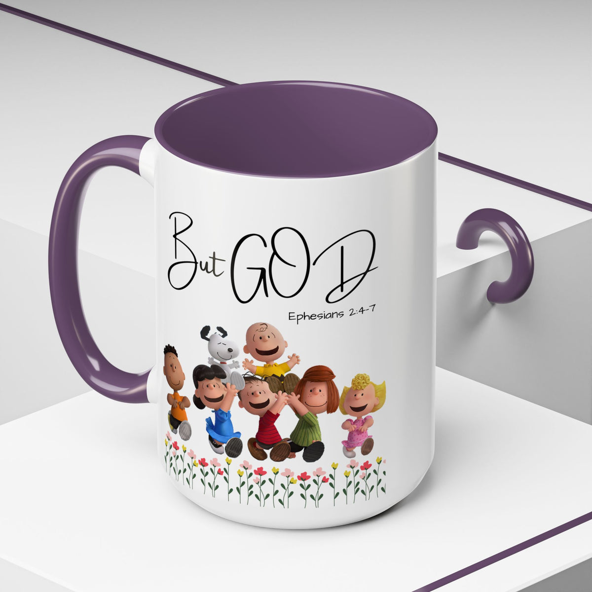 But God Scripture Coffee Mug — Genesis 50:20 Inspirational Heart Accent Mug (11/15oz)