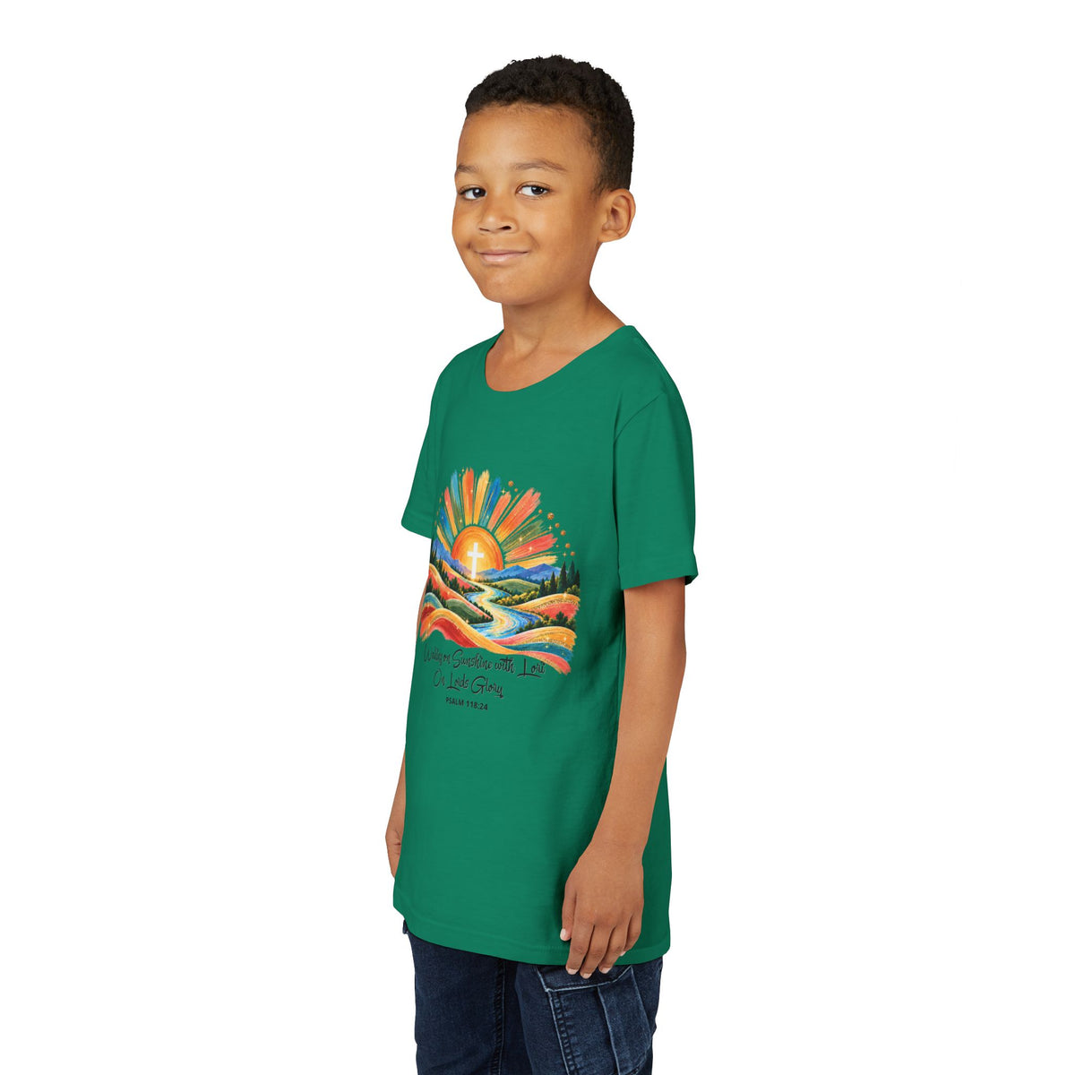 Youth Short Sleeve Tee – Walking On Sunshine with Lords Glory Design