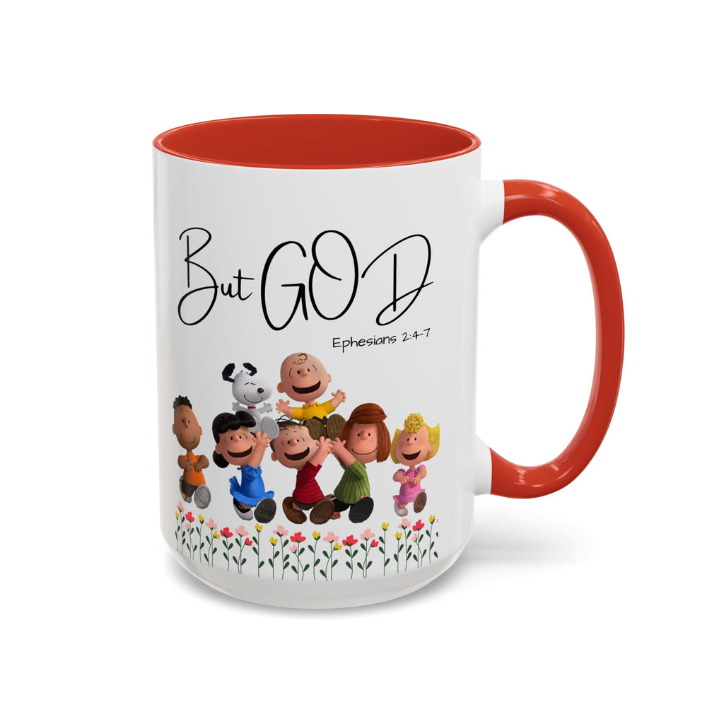But God Scripture Coffee Mug — Genesis 50:20 Inspirational Heart Accent Mug (11/15oz)