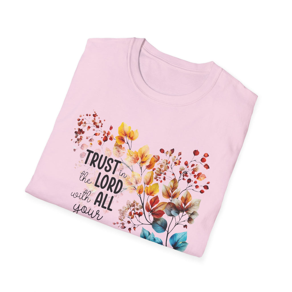 Trust the Lord with All Your Heart T-Shirt | Floral Scripture Design