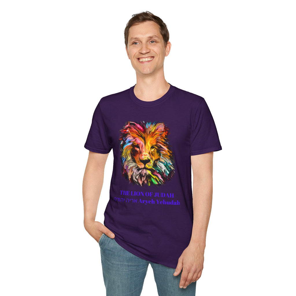 Lion of Judah Colorful Lion T-Shirt — "The Lion of Judah / Aryeh Yehudah" Graphic Tee