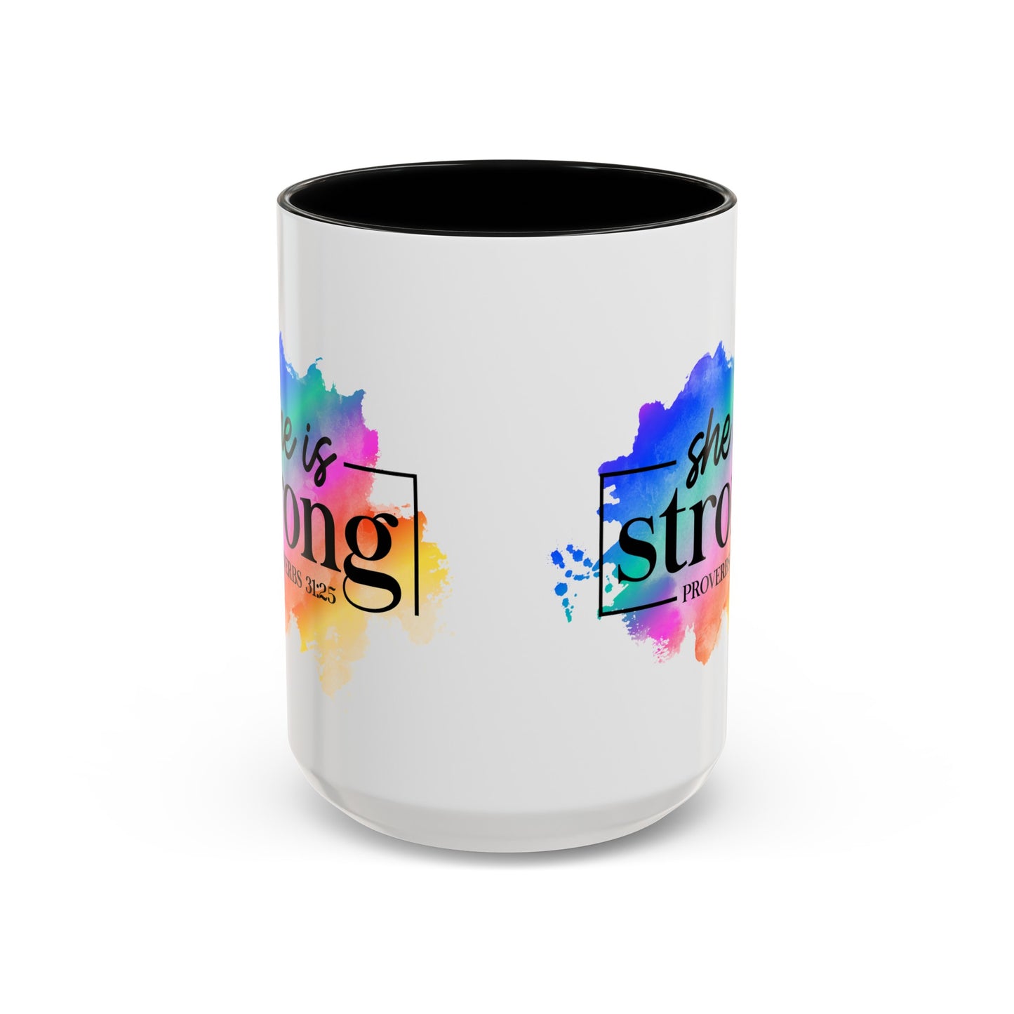 SHE IS STRONG - 5 Colors Accent Coffee Mug, 11oz