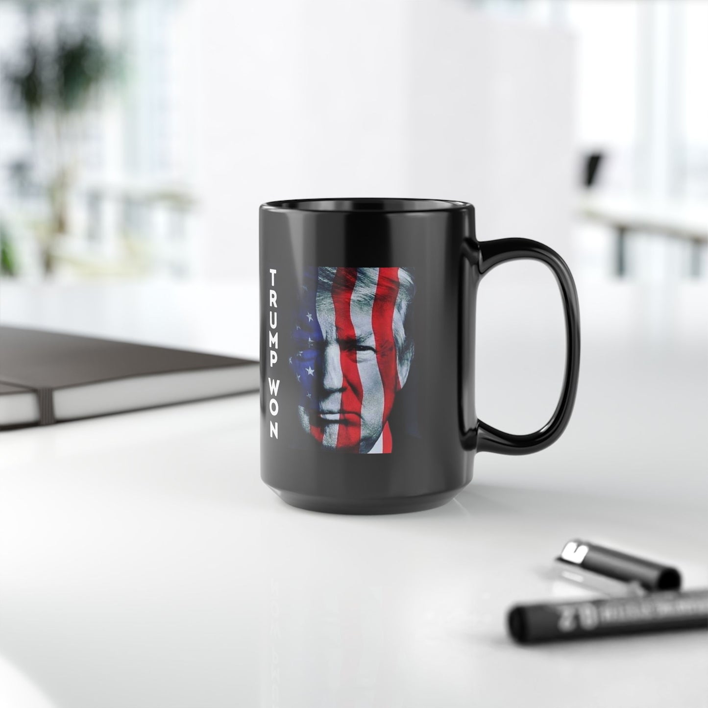 President Trump Won 2020 Black Mug 15oz 11oz