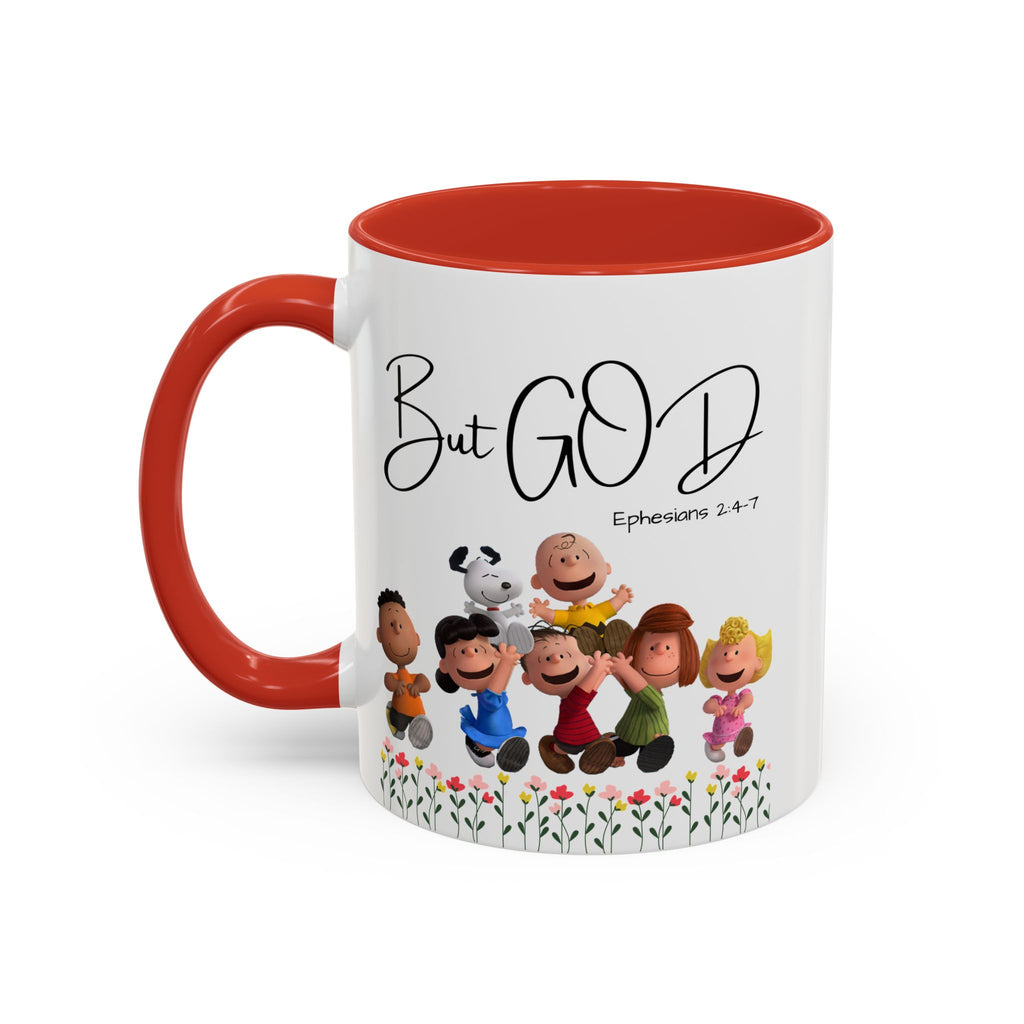 But God Scripture Coffee Mug — Genesis 50:20 Inspirational Heart Accent Mug (11/15oz)