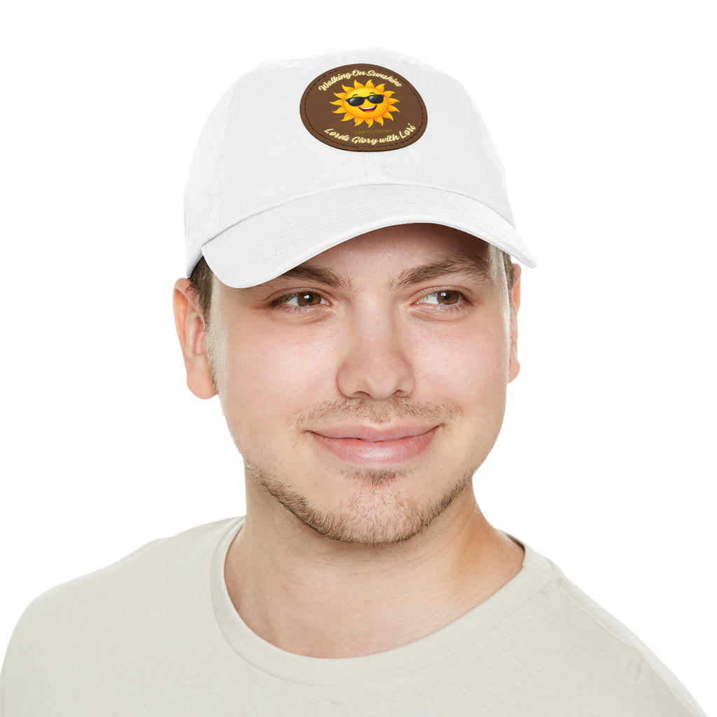 Sunshine Smiles Dad Hat — Round Leather Patch ‘Always Brighter’