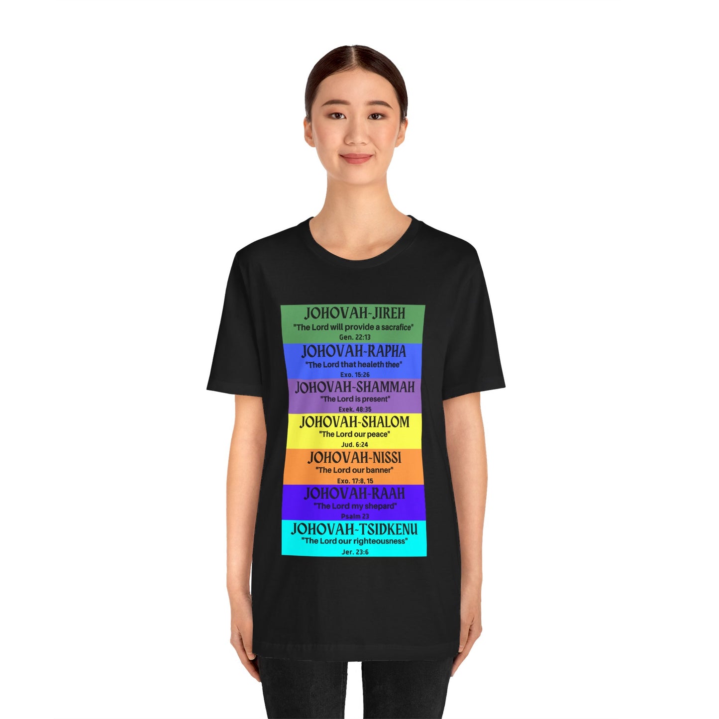 JEHOVAH's  names - Many Colors Unisex Jersey Short Sleeve Tee