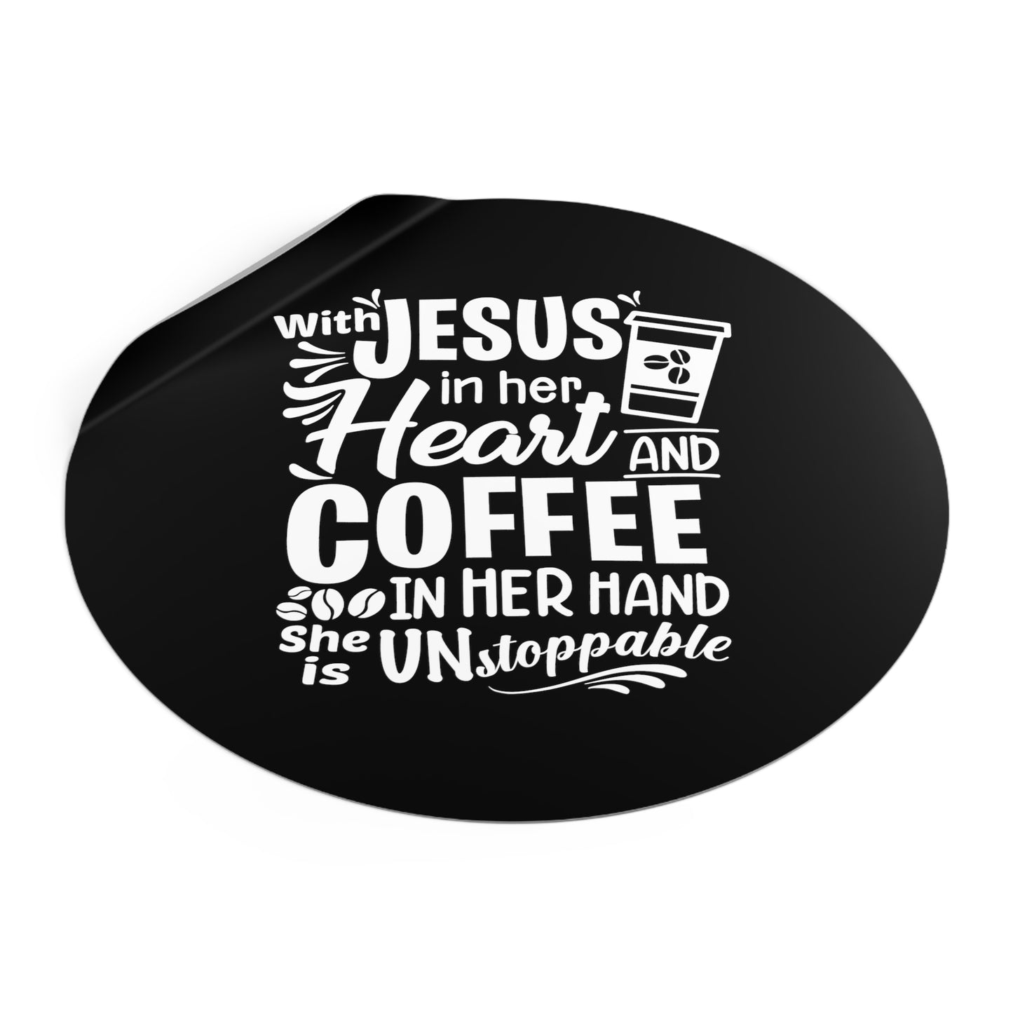 JESUS and Coffee - Round Vinyl Stickers