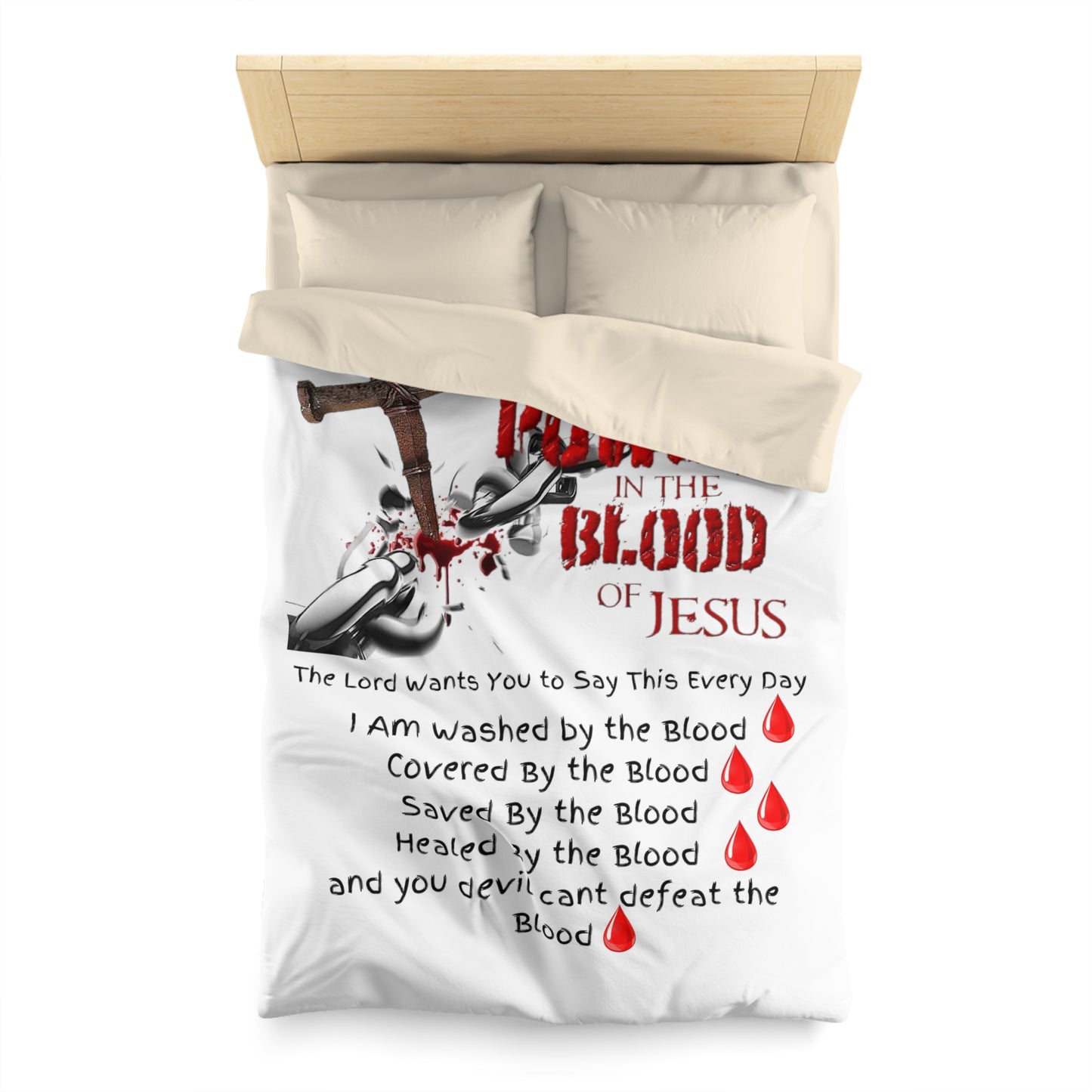 The Power of the Blood of Jesus - Microfiber Duvet Cover