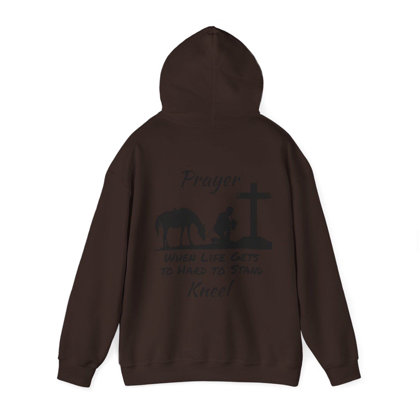 Prayer - when life gets to hard to stand - Kneel - Unisex Heavy Blend Hooded Sweatshirt