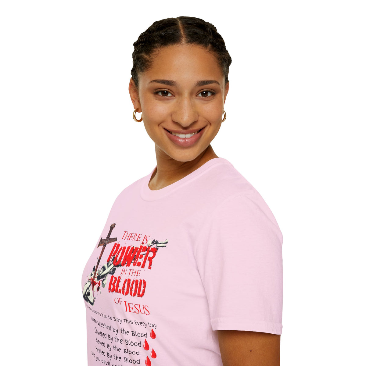 Jesus Blood Cross T-Shirt — "There Is Power In The Blood of Jesus" Christian Tee