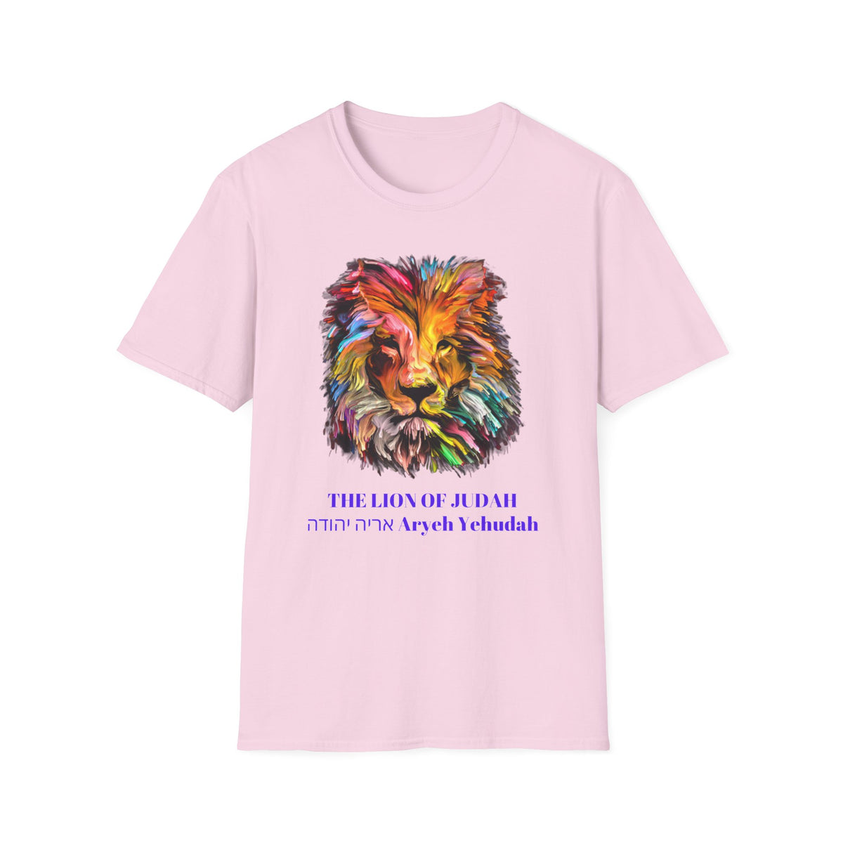 Lion of Judah Colorful Lion T-Shirt — "The Lion of Judah / Aryeh Yehudah" Graphic Tee