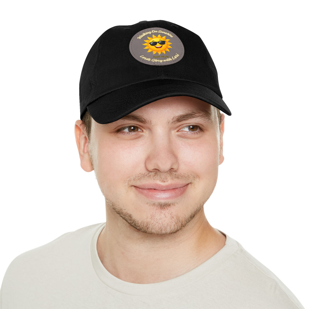 Sunshine Smiles Dad Hat — Round Leather Patch ‘Always Brighter’
