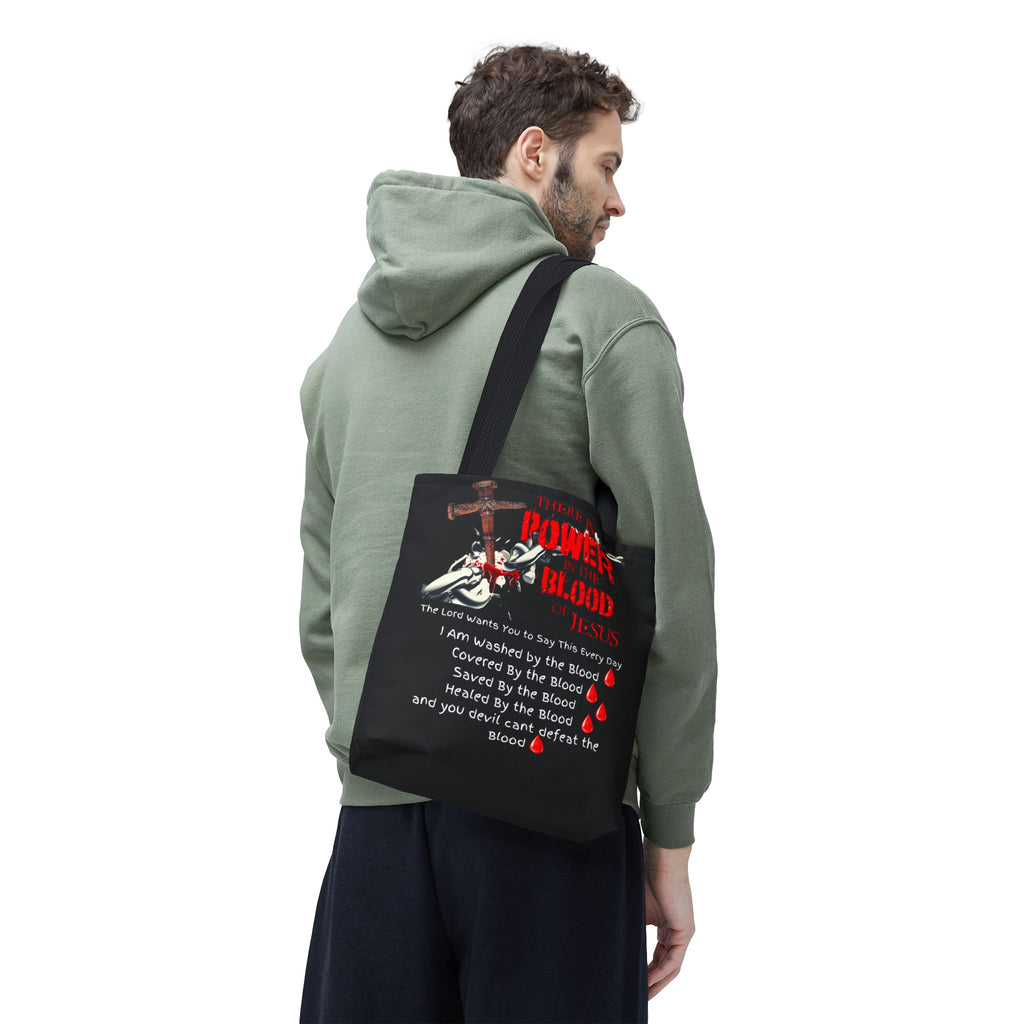 Tote — "The Power of the Blood of Jesus" Inspirational Christian Tote Bag